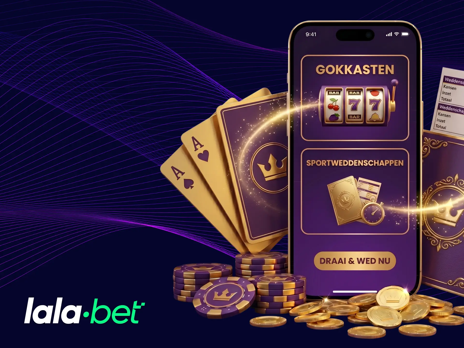 Krijg toegang tot het casino en sportweddenschappen met de LalaBet-app.